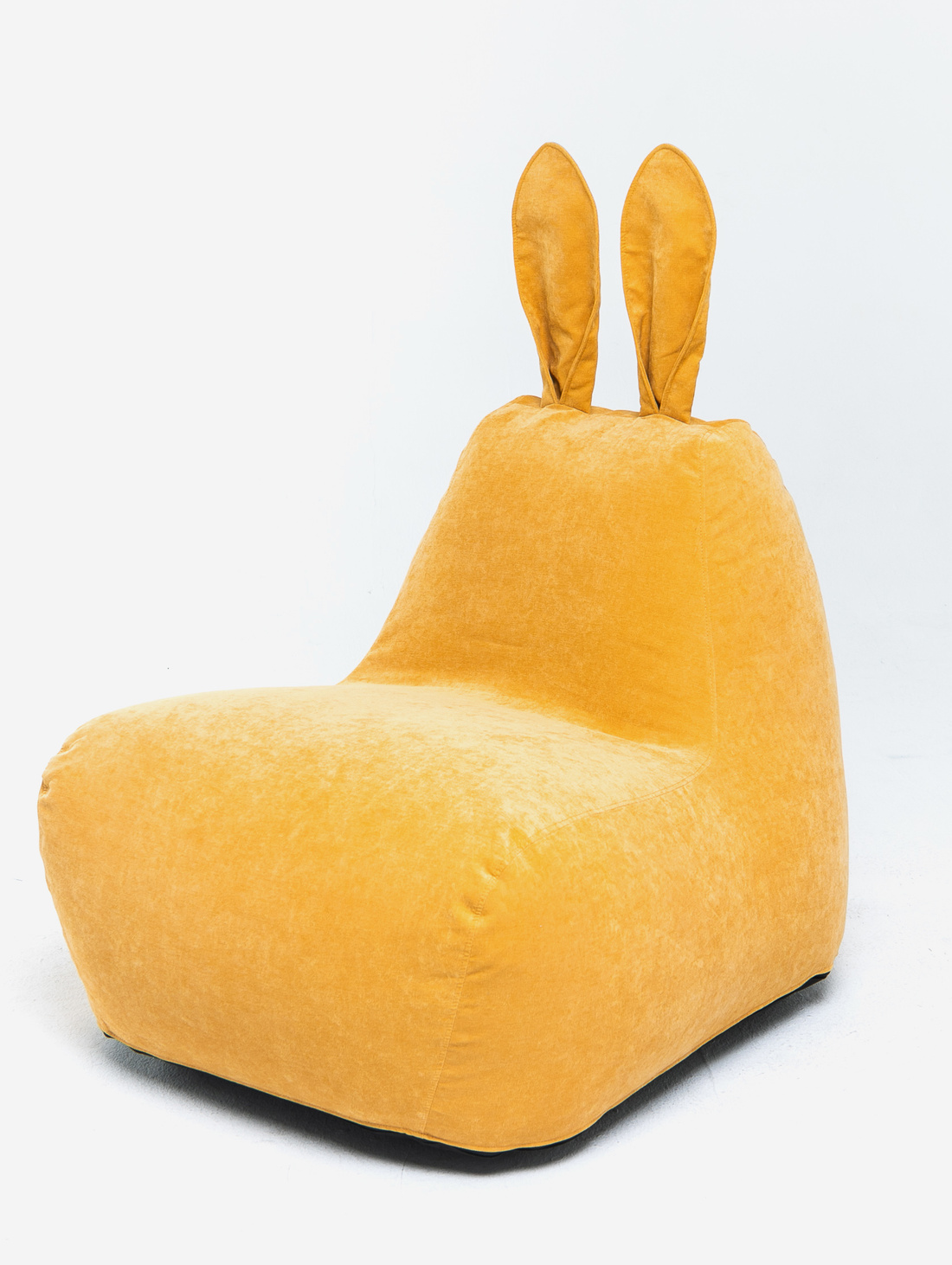 Кресло-пуф "Заяц" Small в велюре, Темно-желтый - фотография товара