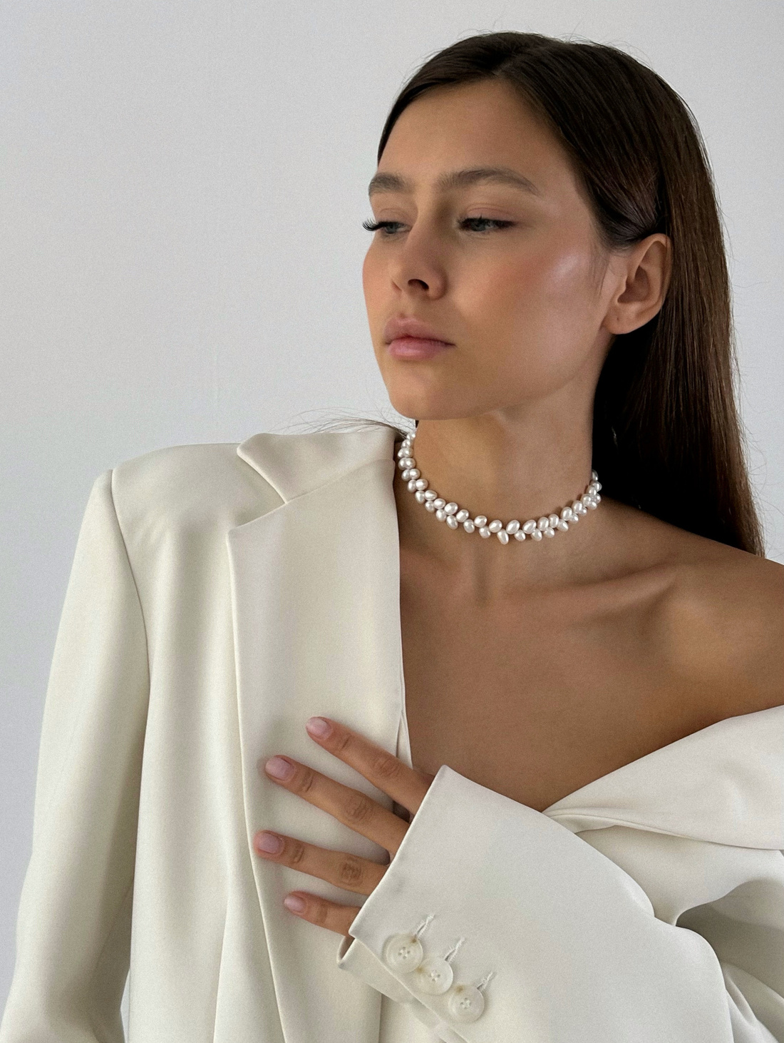 Жемчужное колье «косы» - фотография товара