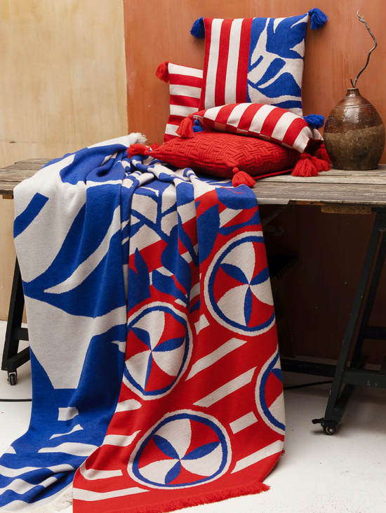 Плед трехцветный из шерсти мериноса 160*180