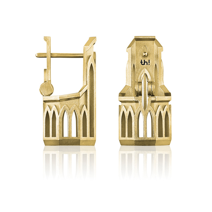 Парные позолоченные серьги из серебра BADGIR GOLD