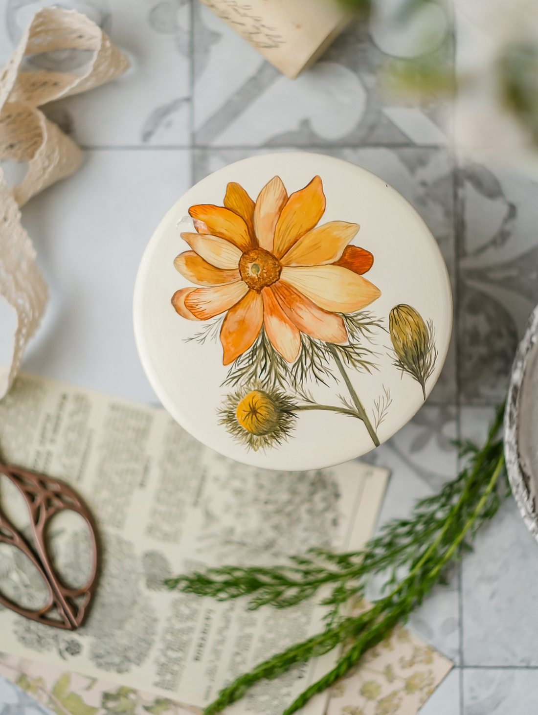 Шкатулка деревянная "С цветами" - фотография товара