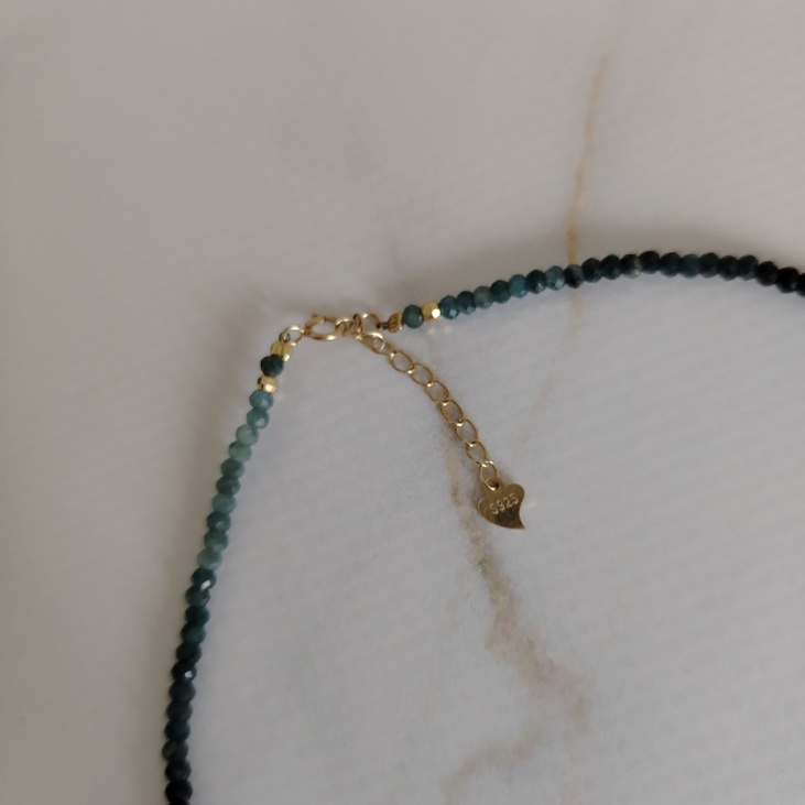 Колье «Изумрудная гармония» с зелёными турмалинами