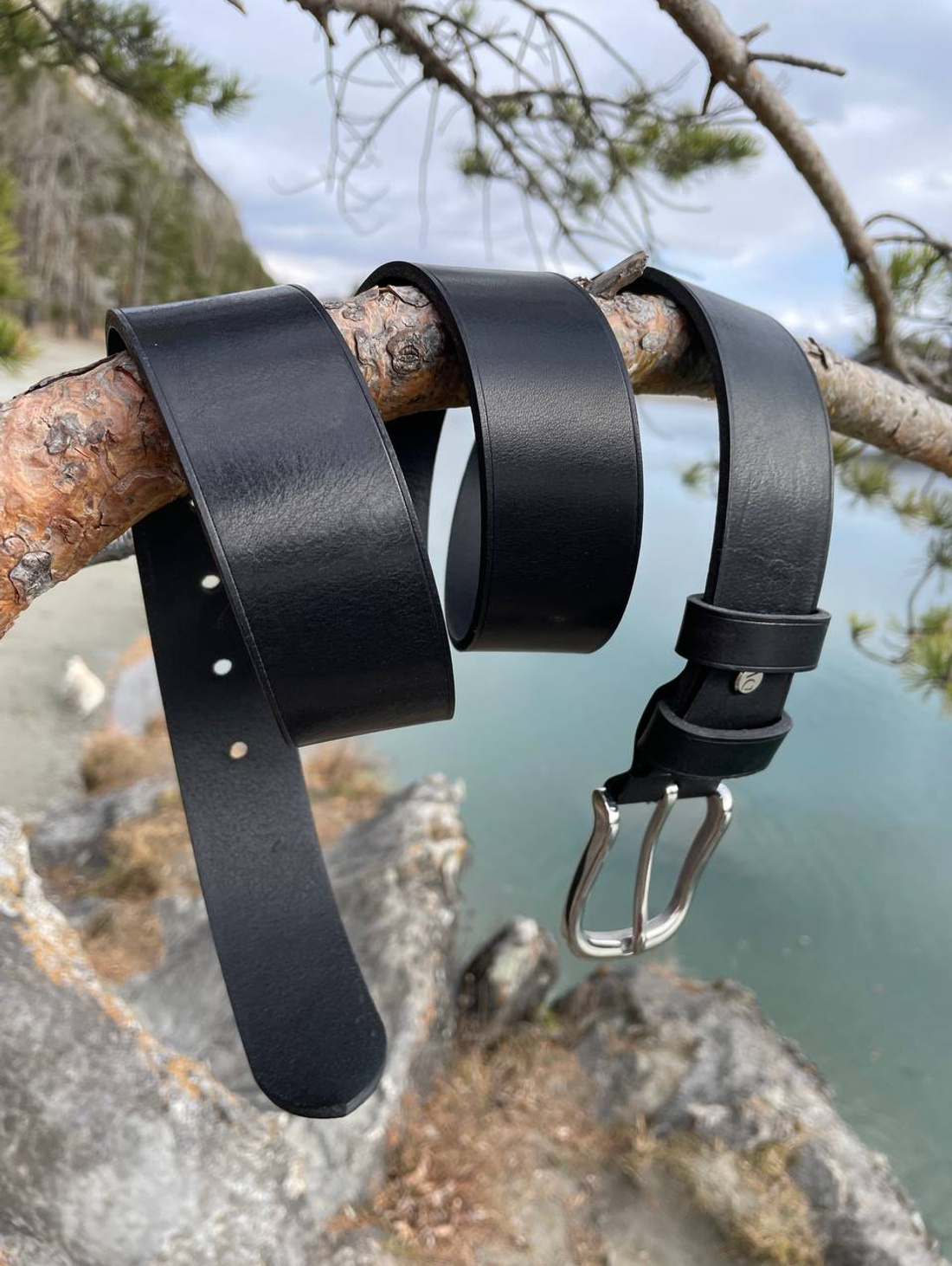 Ремень кожаный унисекс - фотография товара