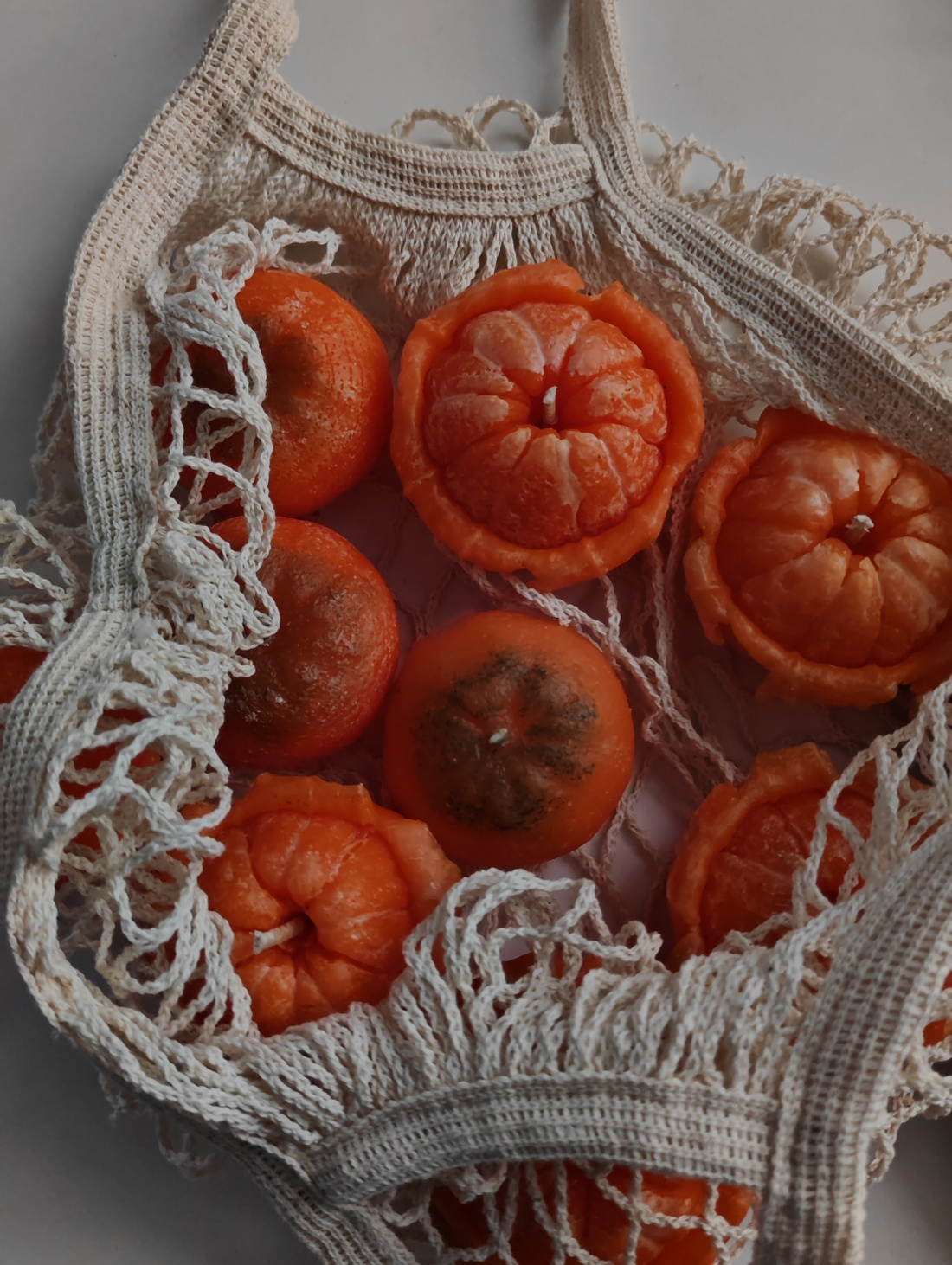 Набор свечей "Реалистичные мандарины" - фотография товара