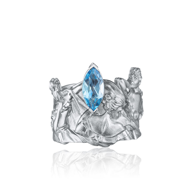 Кольцо серебряное широкое с топазом DEGA’S INSPIRATION RING