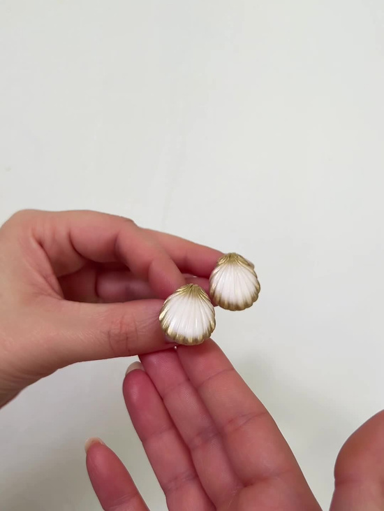 Серьги Ракушки белые