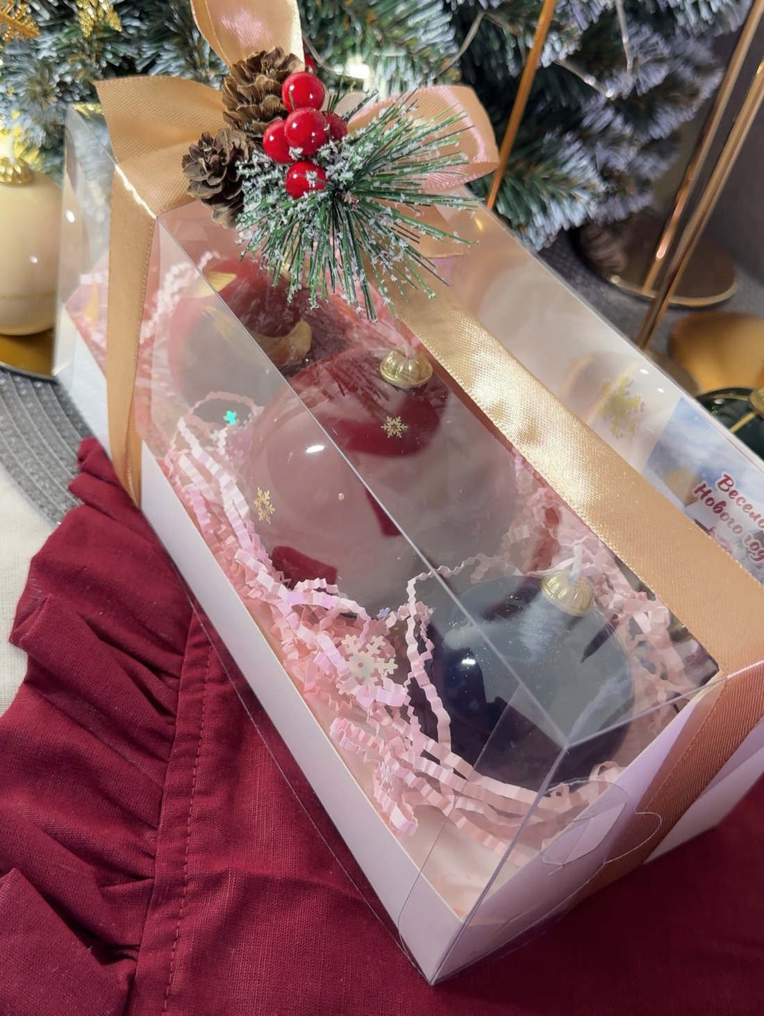 Набор свечей "Глянцевые шары" - фотография товара