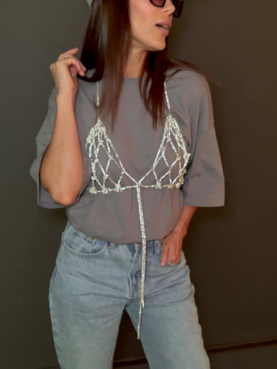 Сверкающий макраме лиф