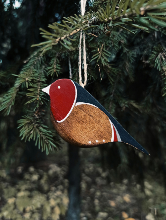 Елочная игрушка "Снегирь большой"