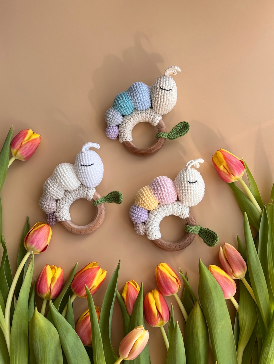 Погремушка-грызунок Гусеница - фотография товара