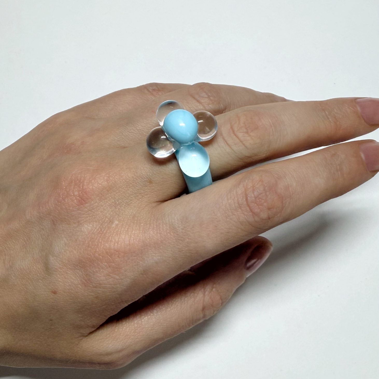 Кольцо CHAMOMILE blue - фотография товара