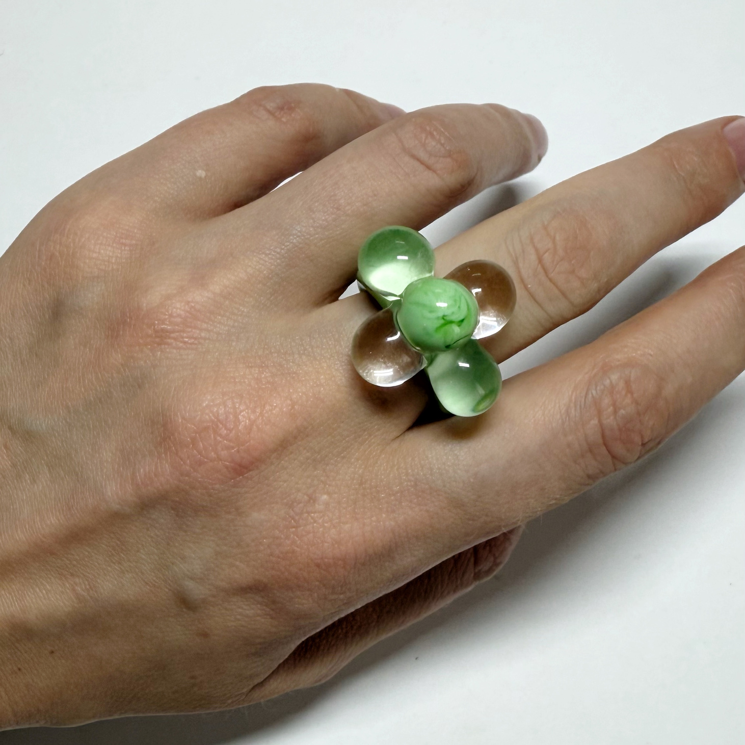 Кольцо CHAMOMILE green - фотография товара