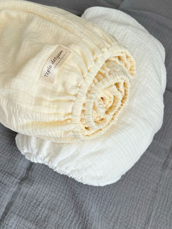 Простынь на резинке из муслина