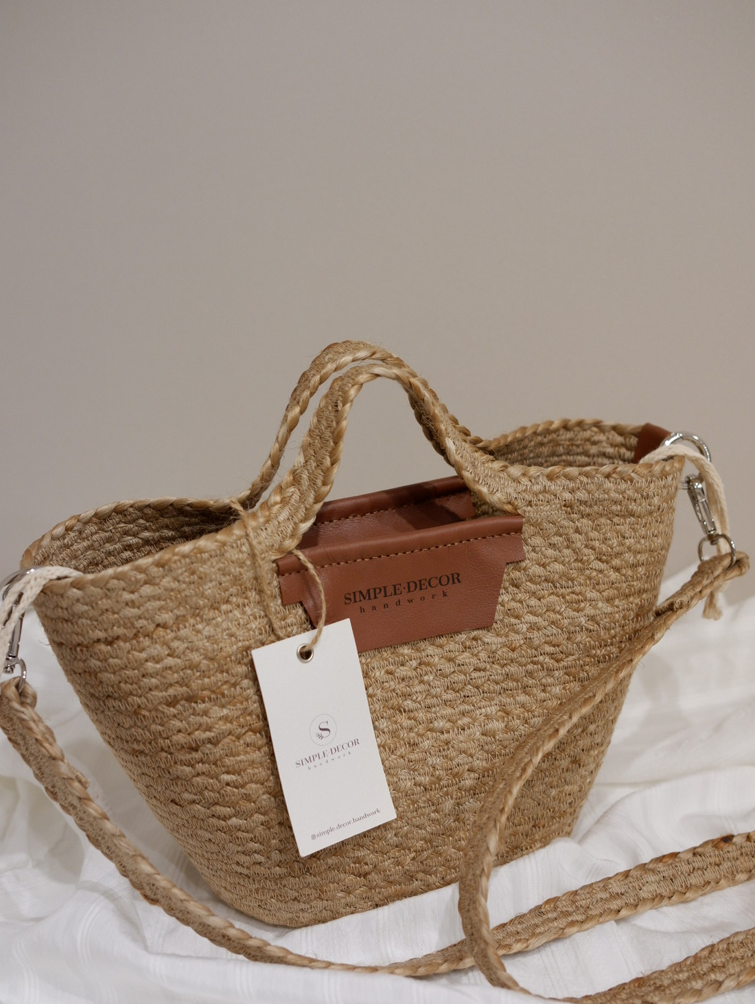 Сумка-корзинка из джутовой косы - фотография товара