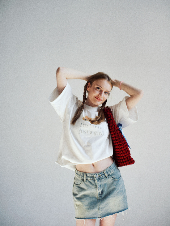 Вязаная сумка  Wild cherry