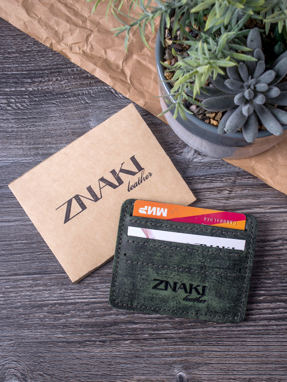 Картхолдер КХ_002, цвет зеленый - фотография товара