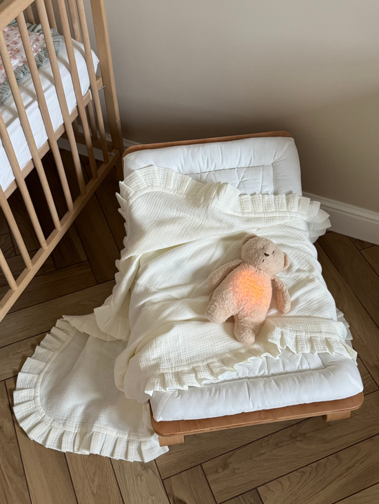 Муслиновый плед с рюшей "Сливочный"