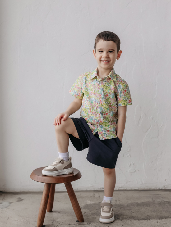 Рубашка для мальчика " Цветочная поляна"