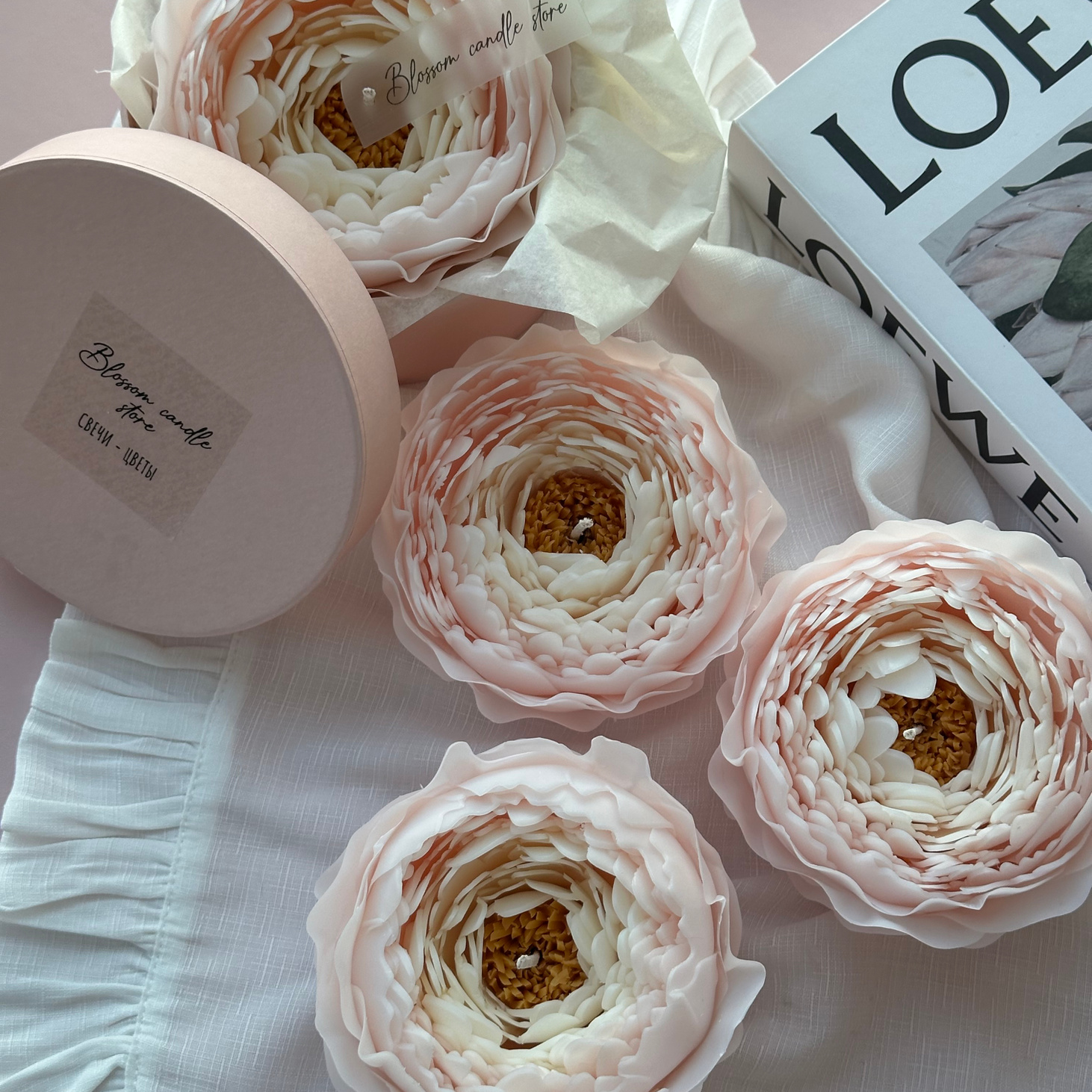 Свеча "Пион" - фотография товара