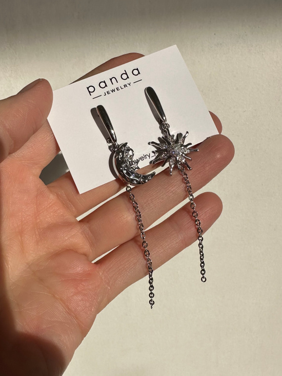 Серьги Солнце и Луна