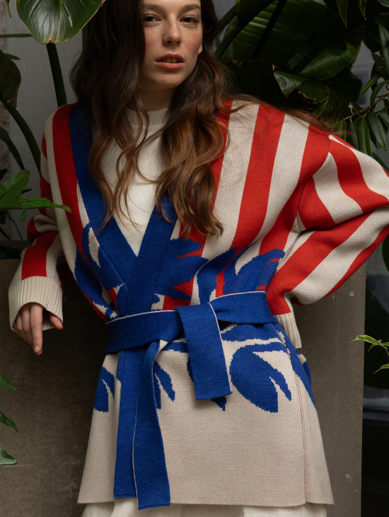 Кардиган трехцветный One size