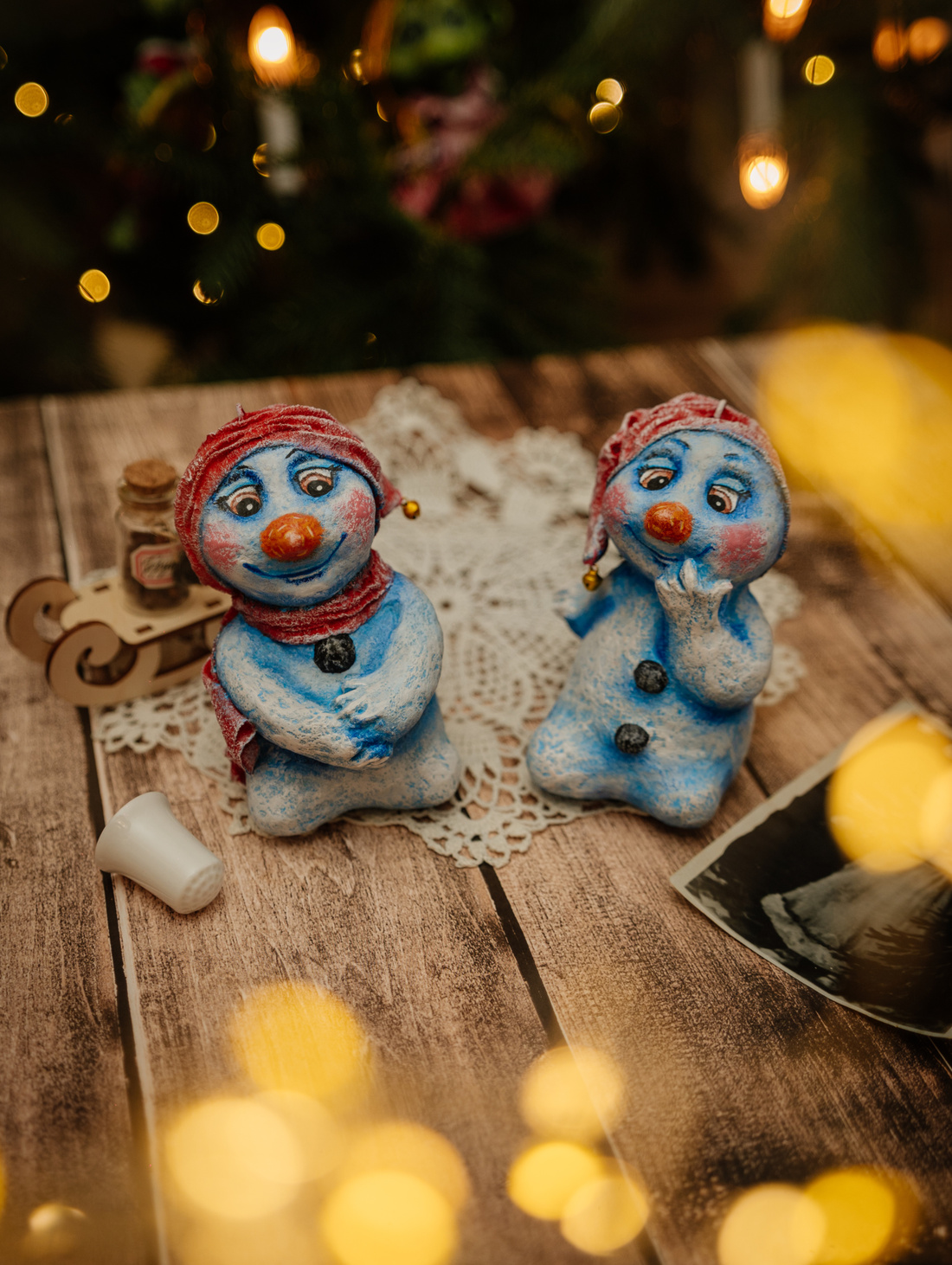 Набор ёлочных игрушек "Два Снеговика" - фотография товара