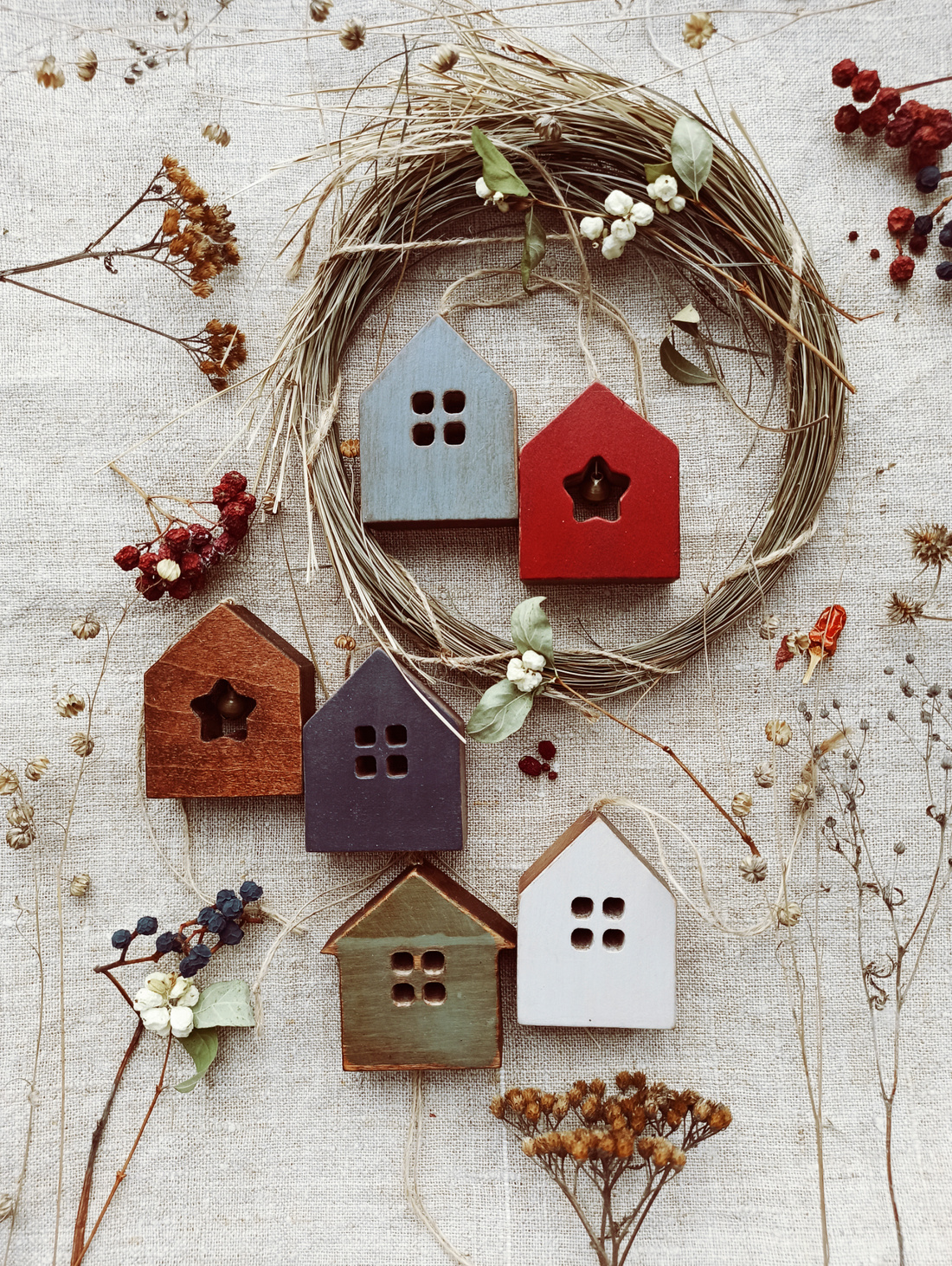 Елочная игрушка "Домики 3" - фотография товара