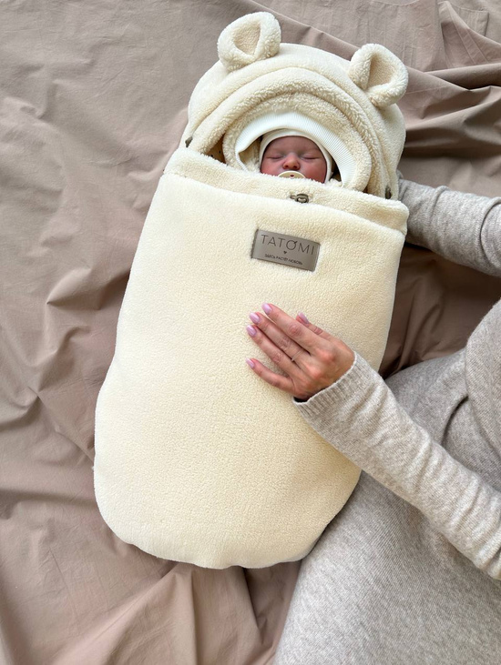 Комплект меховой 3 в 1 осень, зима: Кокон, комбинезон, чепчик