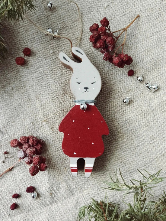 Ёлочная игрушка "Зайка Зефирка" большая