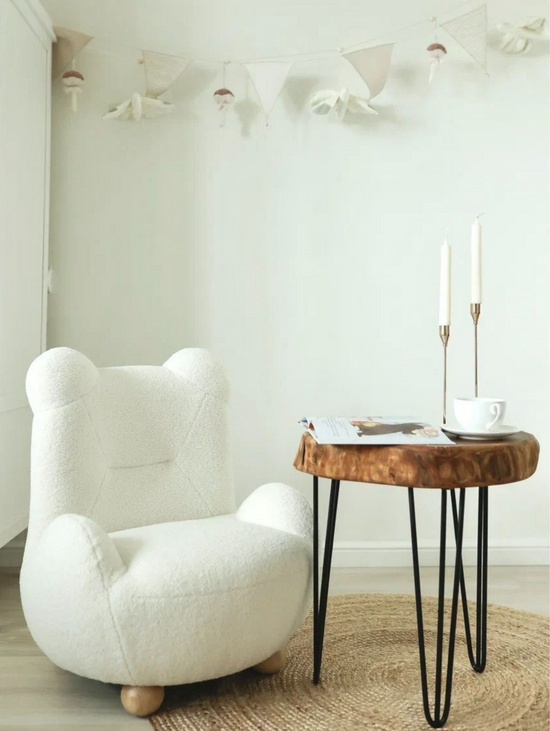 Детское кресло Мишка Teddy белое