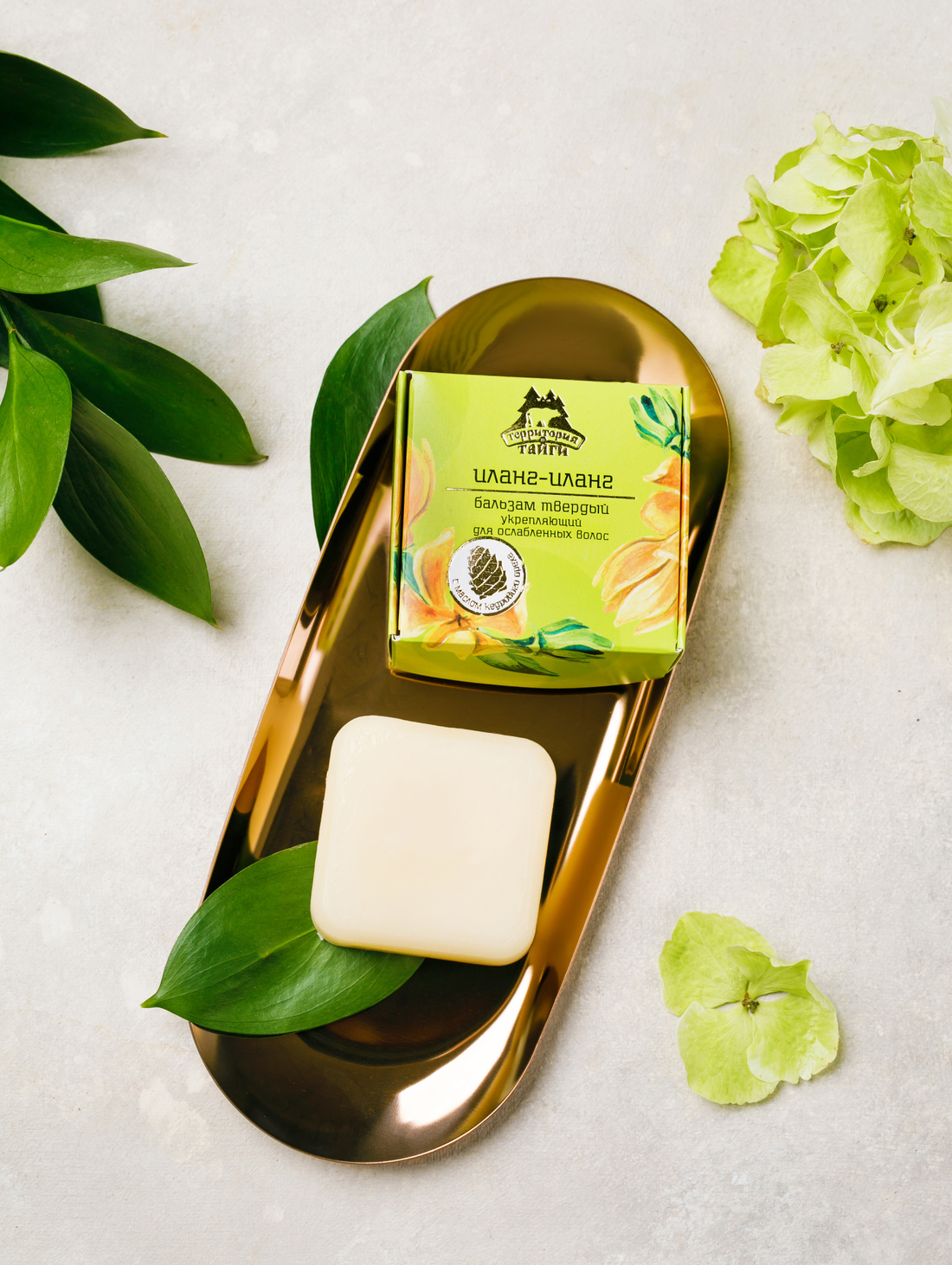 Твердый бальзам укрепляющий для ослабленных волос Иланг-иланг 55 г - фотография товара