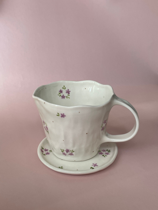 Чайная пара ручной работы «Сиреневые цветы»