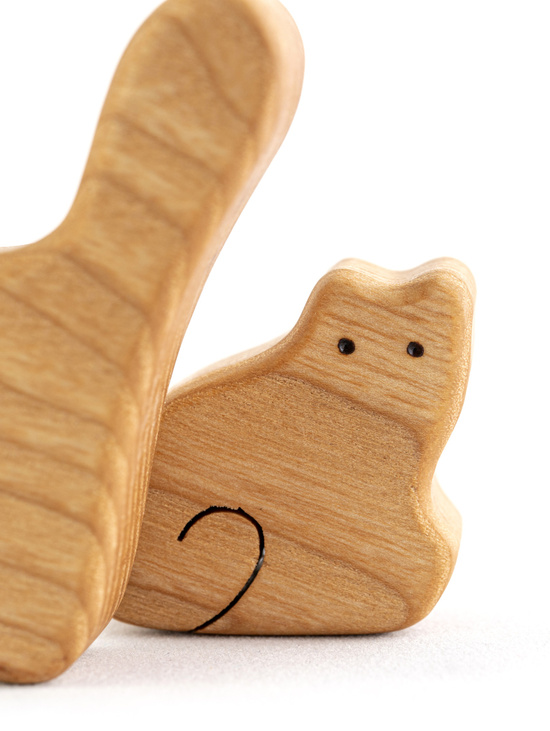 Пазл деревянный "Кошки с двумя котятами"