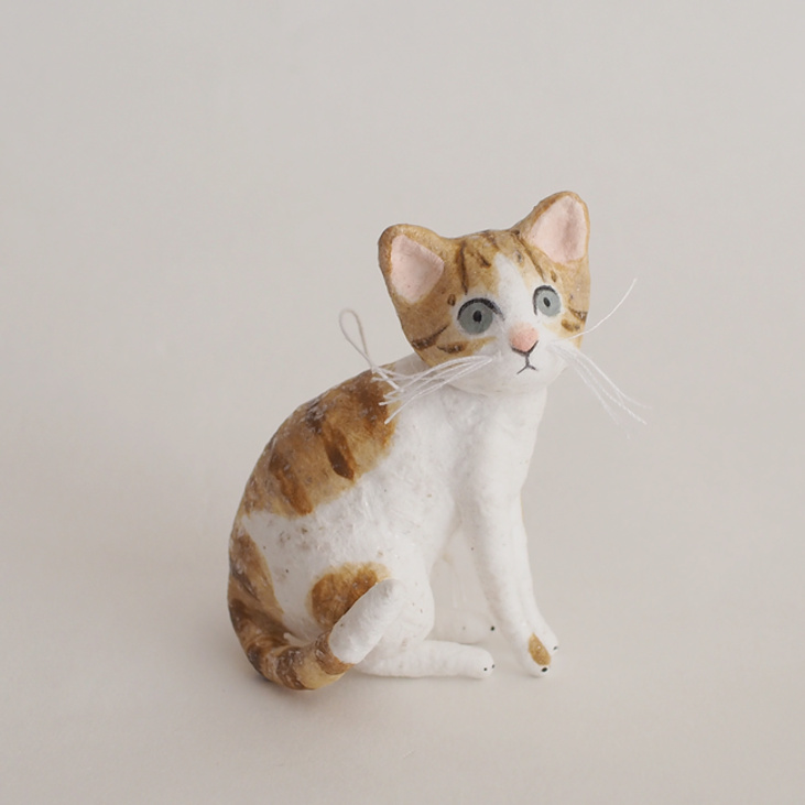 Ёлочная игрушка из ваты "Кот"