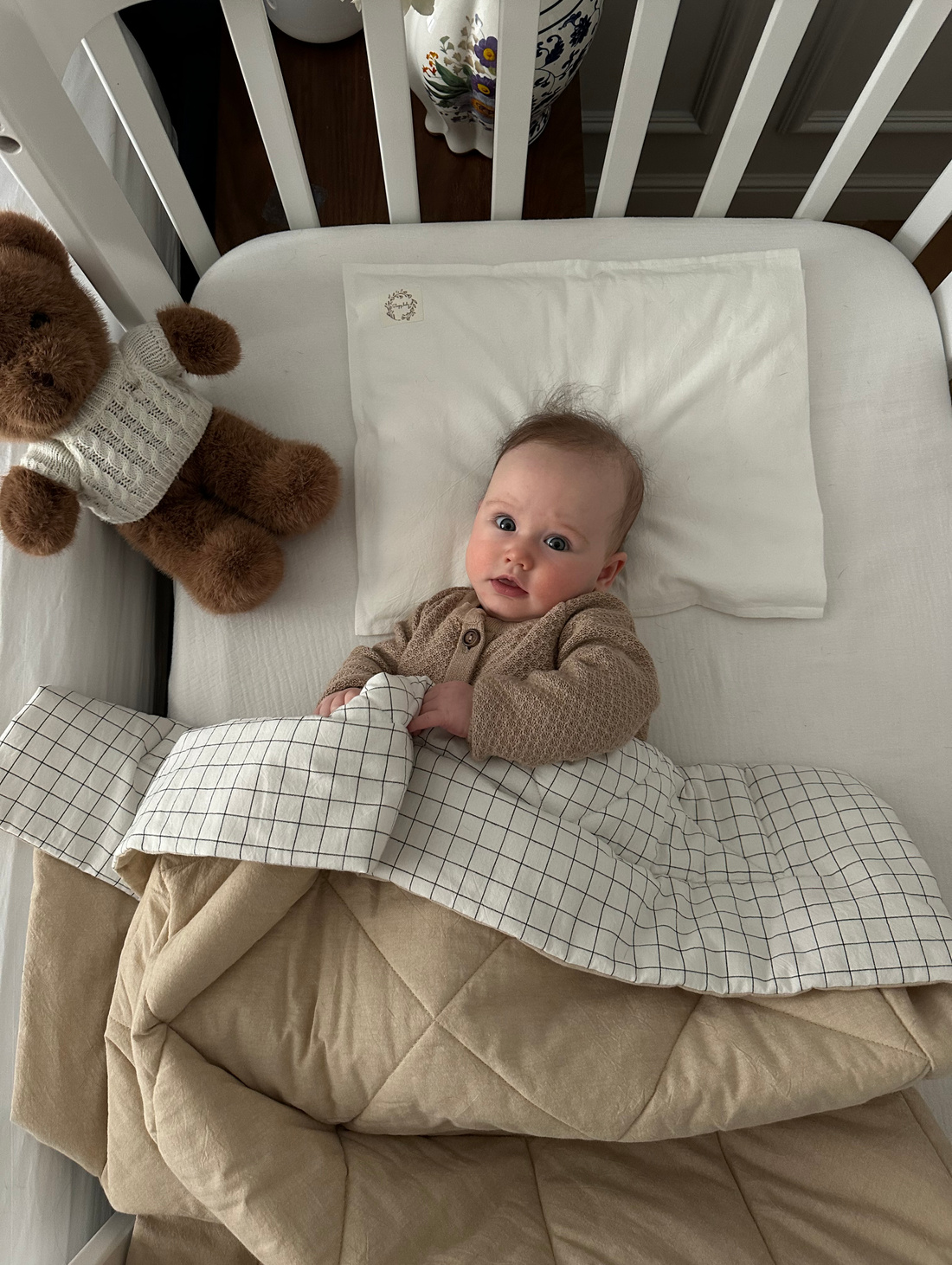 Set Newborn «Клетка beige» - фотография товара