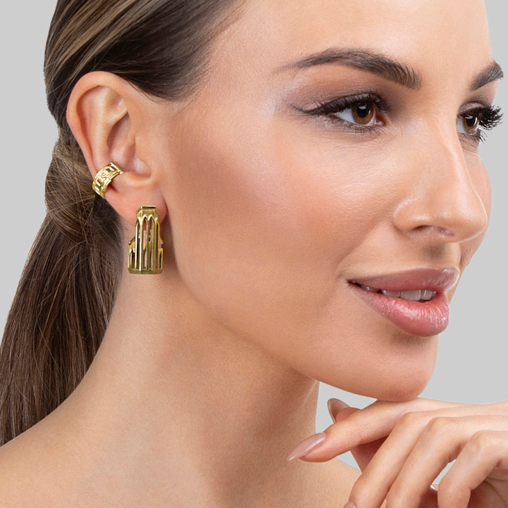 Парные позолоченные серьги из серебра BADGIR GOLD