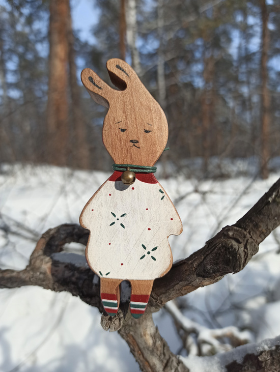 Ёлочная игрушка "Зайка Зефирка" большая