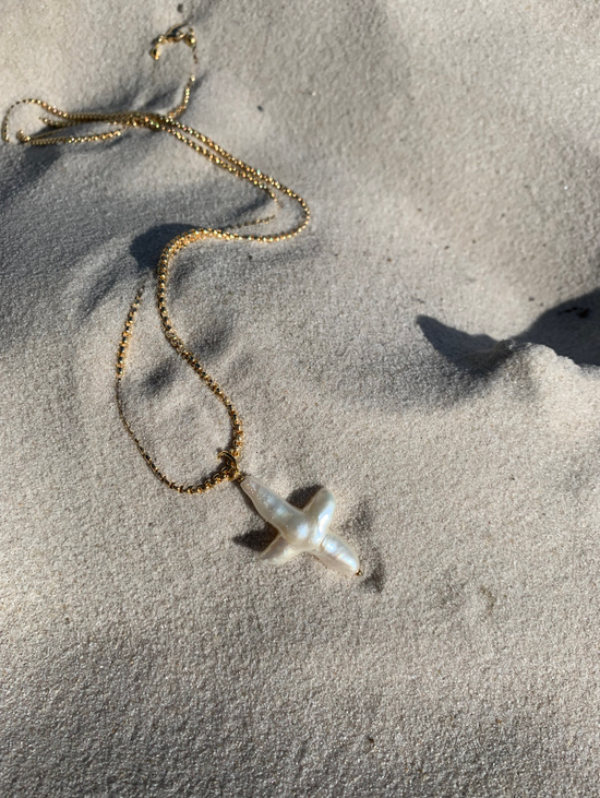 Цепочка со съемной подвеской из натурального жемчуга