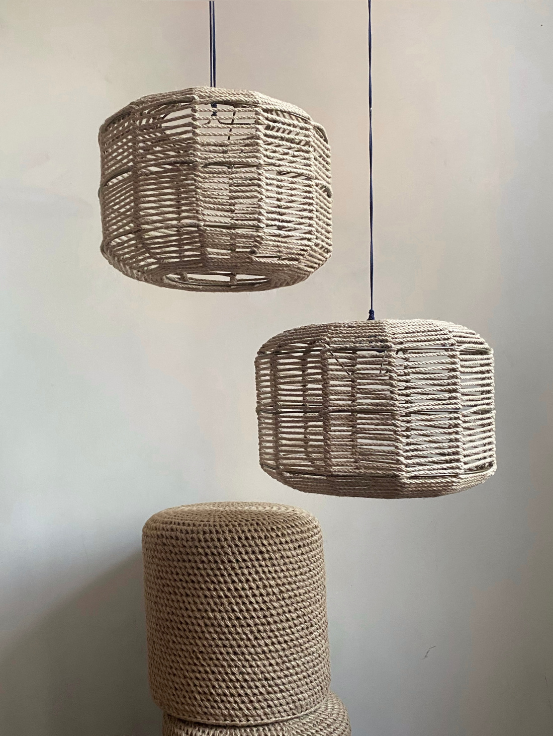 Светильник из джутового каната - фотография товара