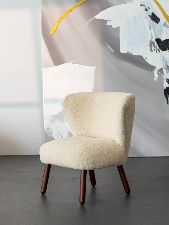 Детское кресло букле Lamb бежевое