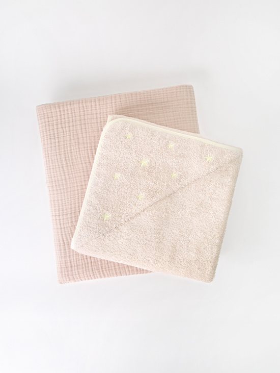 Плед «Лунный совенок» Пудра 110х120см