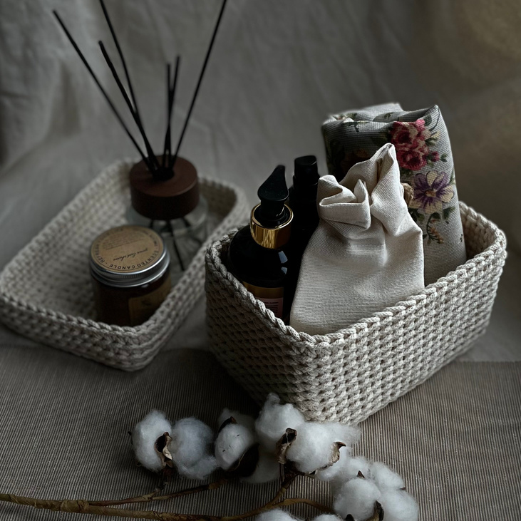 Корзинка для хранения с крышкой
