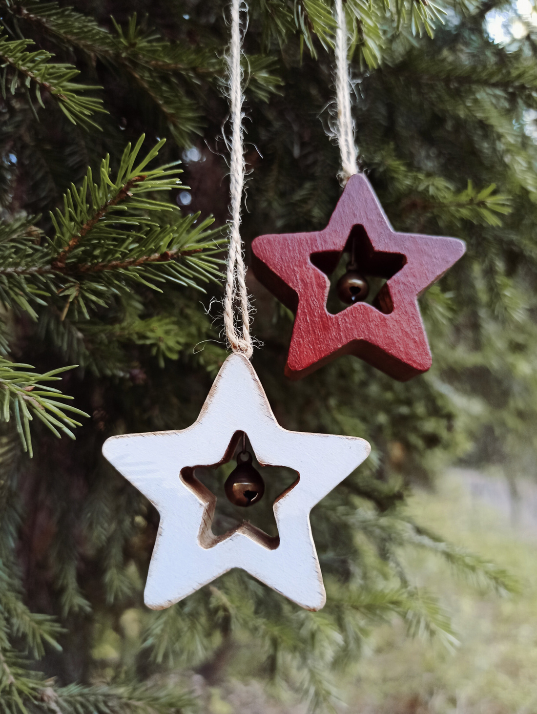 Елочная игрушка "Звездочка с бубенчиком" - фотография товара