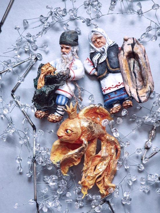 Набор из трëх персонажей "Сказка о Золотой Рыбке"