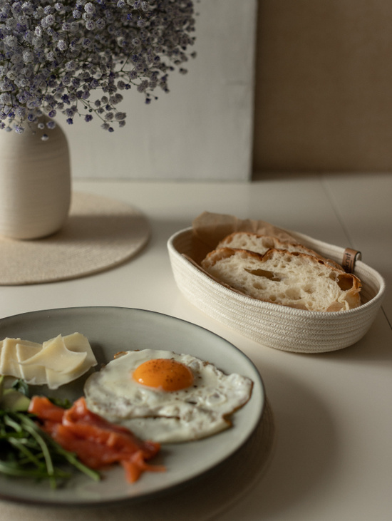 Корзина овальная из хлопкового шнура