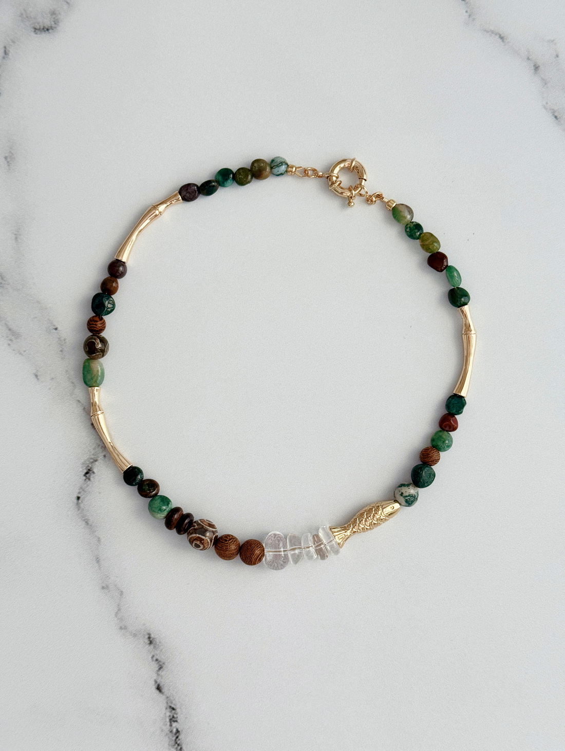 Чокер из мохового агата «Карелия» - фотография товара