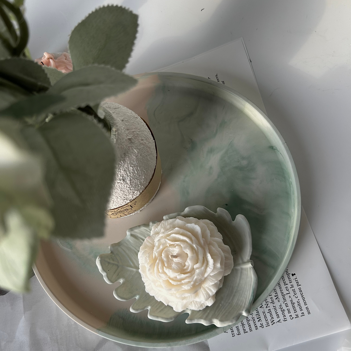 Фисташковый декоративный набор для дома - фотография товара