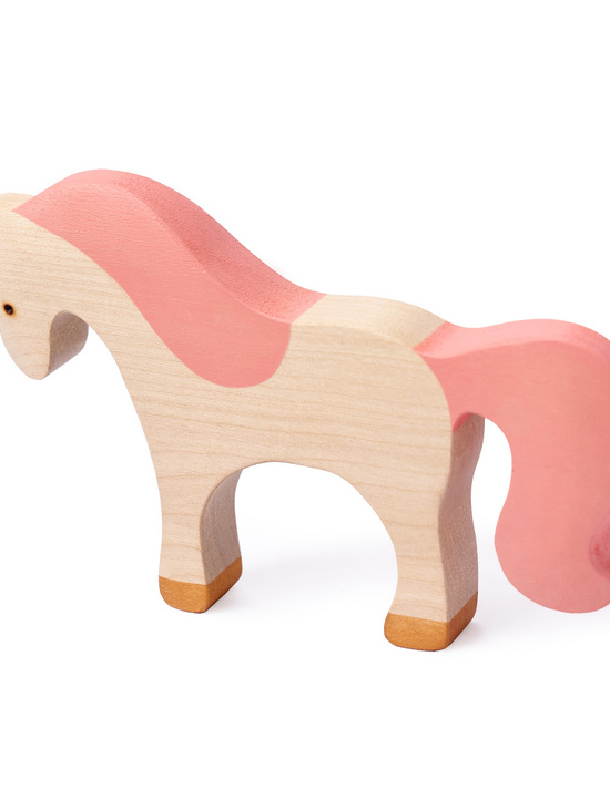 Игрушки деревянные "Два розовых единорога"