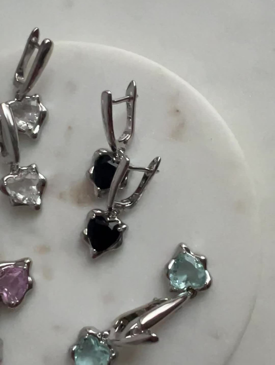 Серьги «Цветные сердца»