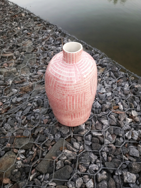 Ваза №1 Красный и белый